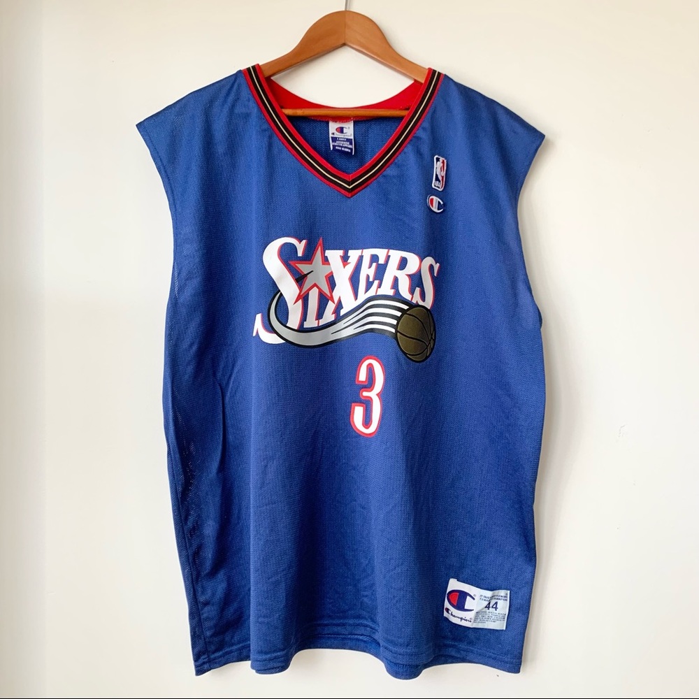 CHAMPION | ALLEN IVERSON #3 PHILADELPHIA SIXERS ALTERNATE JERSEY RARE